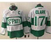 Toronto Maple Leafs #17 Wendel Clark White Green St. Patrick's Day Stitched NHL Jersey