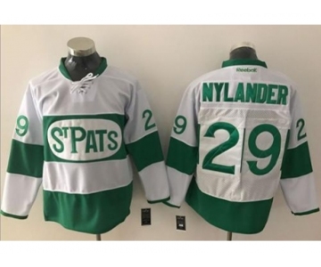 Toronto Maple Leafs #29 William Nylander White Green St. Patrick's Day Stitched NHL Jersey
