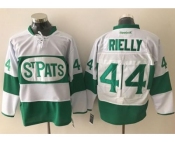 Toronto Maple Leafs #44 Morgan Rielly White Green St. Patrick's Day Stitched NHL Jersey