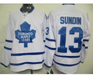 nhl jerseys toronto maple leafs #13 sundin white (ccm)