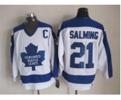 nhl jerseys toronto maple leafs #21 salming white[m&n][salming][patch C]