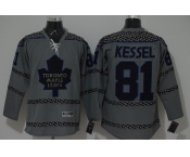 nhl jerseys toronto maple leafs #81 phil kessel grey [charcoal cross check]
