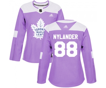 Toronto Maple Leafs #88 William Nylander Purple Authentic Fights Cancer Women's Stitched Hockey Jersey