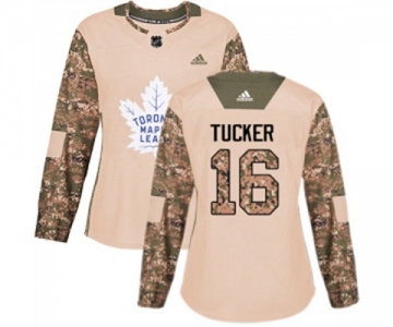 Women Adidas Toronto Maple Leafs #16 Darcy Tucker Authentic Camo Veterans Day Practice NHL Jersey
