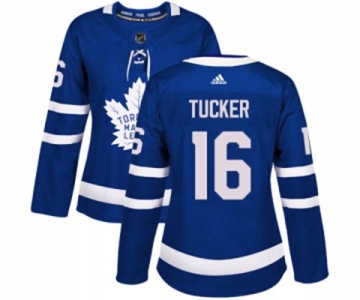 Women Adidas Toronto Maple Leafs #16 Darcy Tucker Authentic Royal Blue Home NHL Jersey