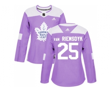 Women Adidas Toronto Maple Leafs #25 James Van Riemsdyk Purple Authentic Fights Cancer Stitched NHL Jersey