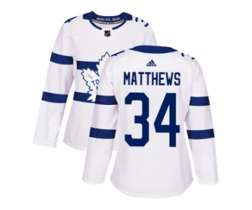 Women Adidas Toronto Maple Leafs #34 Auston Matthews White Authentic 2018 Stadium Series Stitched NHL Jersey