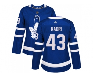 Women Adidas Toronto Maple Leafs #43 Nazem Kadri Blue Home Authentic Stitched NHL Jersey