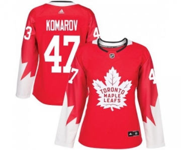 Women Adidas Toronto Maple Leafs #47 Leo Komarov Authentic Red Alternate NHL Jersey