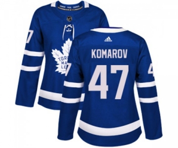 Women Adidas Toronto Maple Leafs #47 Leo Komarov Authentic Royal Blue Home NHL Jersey
