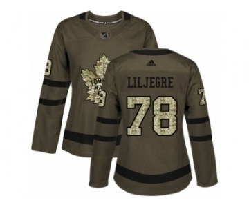 Women Adidas Toronto Maple Leafs #78 Timothy Liljegren Authentic Green Salute to Service NHL Jersey