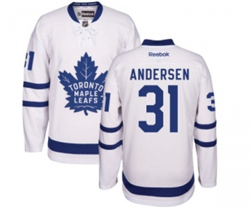 Women Reebok Toronto Maple Leafs #31 Frederik Andersen Authentic White Away NHL Jersey