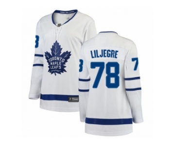 Women Toronto Maple Leafs #78 Timothy Liljegren Authentic White Away Fanatics Branded Breakaway NHL Jersey
