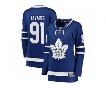 Women Toronto Maple Leafs #91 John Tavares Branded Blue Home Breakaway Stitched NHL Jersey