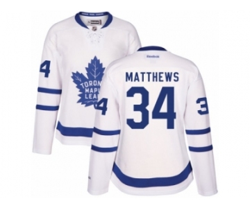 Women's Reebok Toronto Maple Leafs #34 Auston Matthews Authentic White Away NHL Jersey