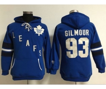 Women's Toronto Maple Leafs #93 Doug Gilmour Blue Old Time Heidi Hoodie NHL Hoodie