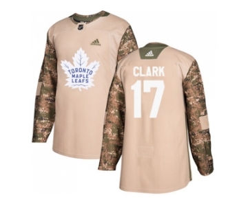 Youth Adidas Toronto Maple Leafs #17 Wendel Clark Camo Authentic 2017 Veterans Day Stitched NHL Jersey