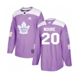 Youth Adidas Toronto Maple Leafs #20 Dominic Moore Authentic Purple Fights Cancer Practice NHL Jersey