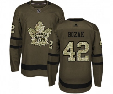 Youth Adidas Toronto Maple Leafs #42 Tyler Bozak Authentic Green Salute to Service NHL Jersey