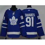 Youth Adidas Toronto Maple Leafs #91 Tavares Authentic Royal Blue Home NHL Jersey