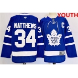 Youth Toronto Maple Leafs #34 Auston Matthews Blue 2024-25 Stitched Jersey Youth Toronto Maple Leafs #34 Auston Matthews Blue 2024-25 Stitched Jersey