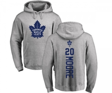 Men NHL Adidas Toronto Maple Leafs #20 Dominic Moore Ash Backer Pullover Hoodie