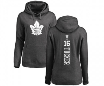 NHL Women Adidas Toronto Maple Leafs #16 Darcy Tucker Charcoal One Color Backer Pullover Hoodie