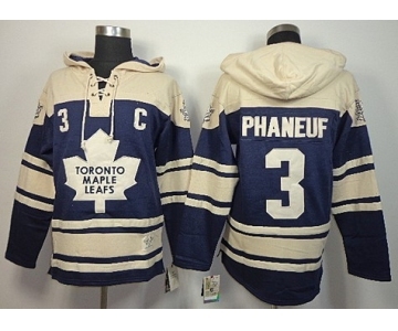 nhl jerseys toronto maple leafs #3 phaneuf blue-cream[pullover hooded sweatshirt][patch C]