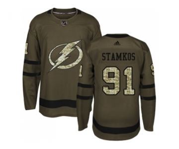 Adidas Tampa Bay Lightning #91 Steven Stamkos Green Salute to Service Stitched NHL Jersey