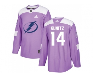 Men Adidas Tampa Bay Lightning #14 Chris Kunitz Purple Authentic Fights Cancer Stitched NHL Jersey