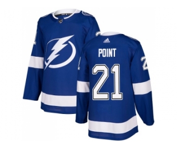 Men Adidas Tampa Bay Lightning #21 Brayden Point Blue Home Authentic Stitched NHL Jersey