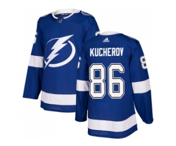 Men Adidas Tampa Bay Lightning #86 Nikita Kucherov Blue Home Authentic Stitched NHL Jersey