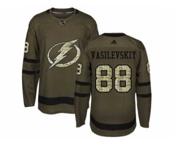 Men Adidas Tampa Bay Lightning #88 Andrei Vasilevskiy Green Salute to Service Stitched NHL Jersey