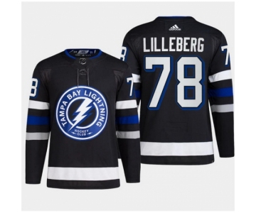 Men Tampa Bay Lightning #78 Emil Martinsen Lilleberg Black Alternate Premier Breakaway Stitched Jersey