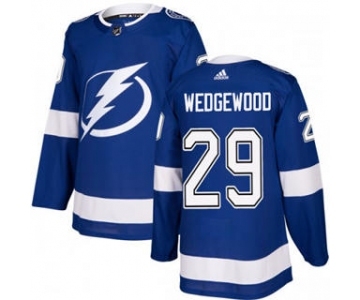 Men's Lightning #29 Scott Wedgewood Blue Home Authentic Stitched Hockey Jersey