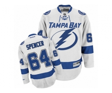 Men's Reebok Tampa Bay Lightning #64 Matthew Spencer Authentic White Away NHL Jersey