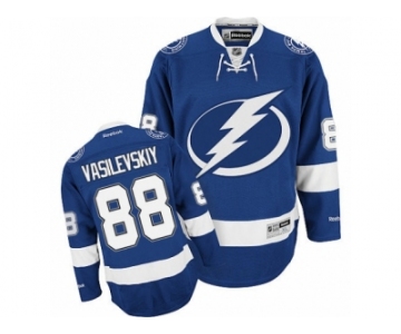 Men's Reebok Tampa Bay Lightning #88 Andrei Vasilevskiy Authentic Royal Blue Home NHL Jersey