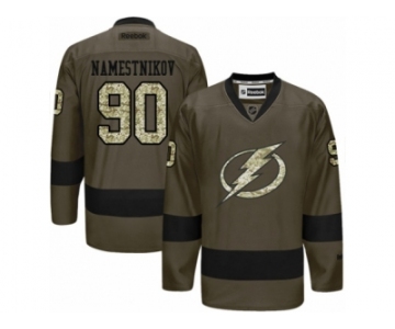 Men's Reebok Tampa Bay Lightning #90 Vladislav Namestnikov Authentic Green Salute to Service NHL Jersey