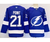 Men's Tampa Bay Lightning #21 Brayden Point 2024-25 Blue Stitched Jersey