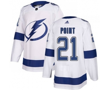 Men's Tampa Bay Lightning #21 Brayden Point White Road Stitched Hockey Jersey