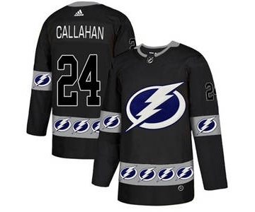 Men's Tampa Bay Lightning #24 Ryan Callahan Black Team Logo Fashion Stitched Hockey Jersey