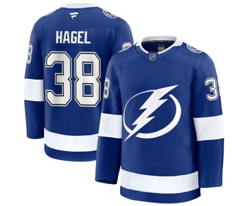 Men's Tampa Bay Lightning #38 Brandon Hagel Blue Home Stitched Hockey Jersey