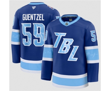 Men's Tampa Bay Lightning #59 Jake Guentzel Blue 2026 Stadium Series Stitched Jersey