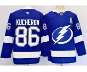Men's Tampa Bay Lightning #86 Nikita Kucherov 2024-25 Blue Stitched Jersey