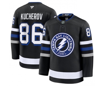 Men's Tampa Bay Lightning #86 Nikita Kucherov Black 2024-25 Alternate Stitched Hockey Jersey