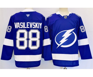Men's Tampa Bay Lightning #88 Andrei Vasilevskiy 2024-25 Blue Stitched Jersey
