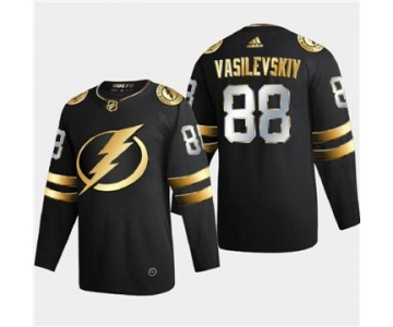 Men's Tampa Bay Lightning #88 Andrei Vasilevskiy Black Golden Edition Limited Stitched Hockey Jersey
