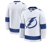 Men's Tampa Bay Lightning Blank White 2024-25 Away Stitched Hockey Jersey