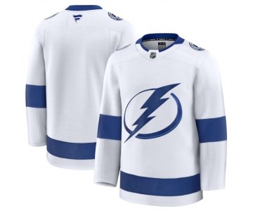 Men's Tampa Bay Lightning Blank White 2024-25 Away Stitched Hockey Jersey