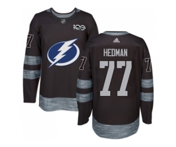 Tampa Bay Lightning #77 Victor Hedman Black 1917-2017 100th Anniversary Stitched NHL Jersey